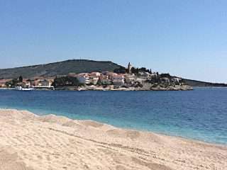 View of Primosten from across the bay